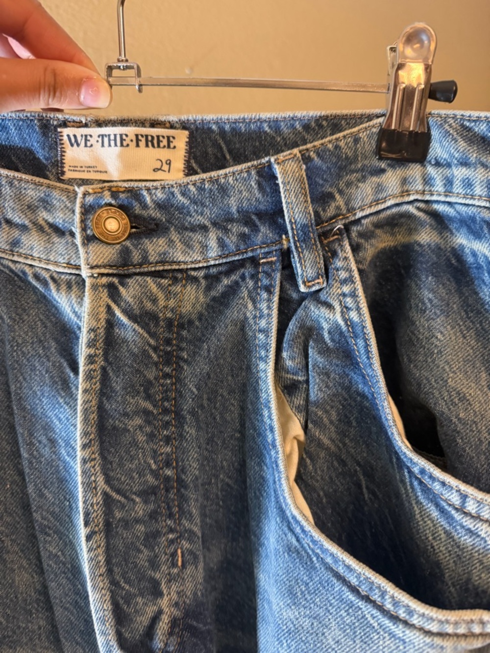 Free People We The Free Light Blue Relaxed Jeans - Picture 5 of 6